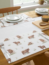 Next Catherine Lansfield Natural Angus Highland Cow Cotton Dining Placemat 30x46cm- Buy online at McGrocer