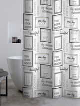 Next Catherine Lansfield Grey Black Relax and Unwind Shower Curtain One Size- Buy online at McGrocer