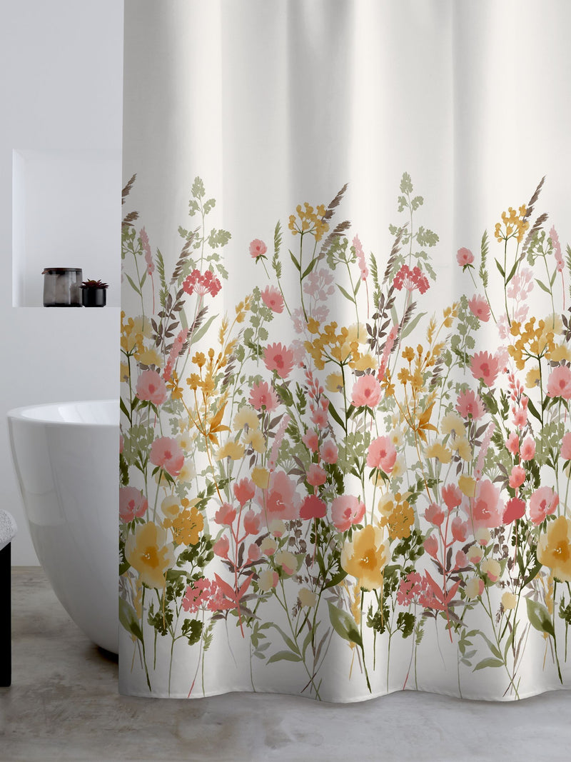 Catherine Lansfield pink countryside floral shower curtain one size - British product