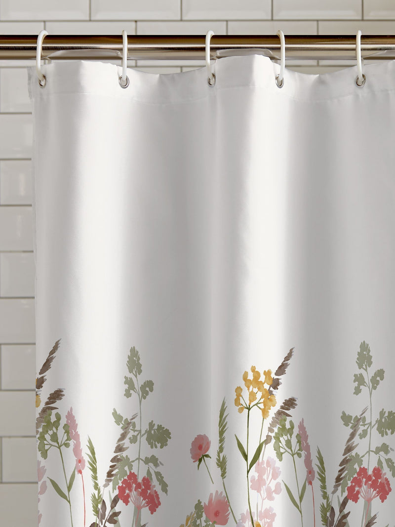 Catherine Lansfield pink countryside floral shower curtain one size - British product