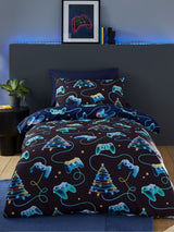 Catherine Lansfield Navy Christmas Gamer So Soft Non-Iron Duvet Cover Set