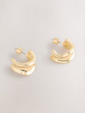 Gold tone wide hoop earrings, UK version