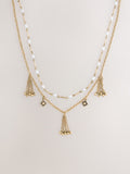 Gold tone tassel chain layered necklace (British brand)