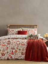 Next Catherine Lansfield Natural Autumn Woodland Gonks Non-Iron Duvet Cover Set- Buy online at McGrocer