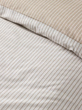 Catherine Lansfield natural Oxford pinstripe reversible duvet cover set - British product