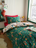 Belle & Boo Green Christmas Fairground Cotton Duvet Cover Set