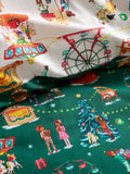 Belle & Boo Green Christmas Fairground Cotton Duvet Cover Set