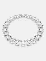 Next Swarovski White Rhodium Plated Octagon Cut Tennis Necklace- Buy online at McGrocer