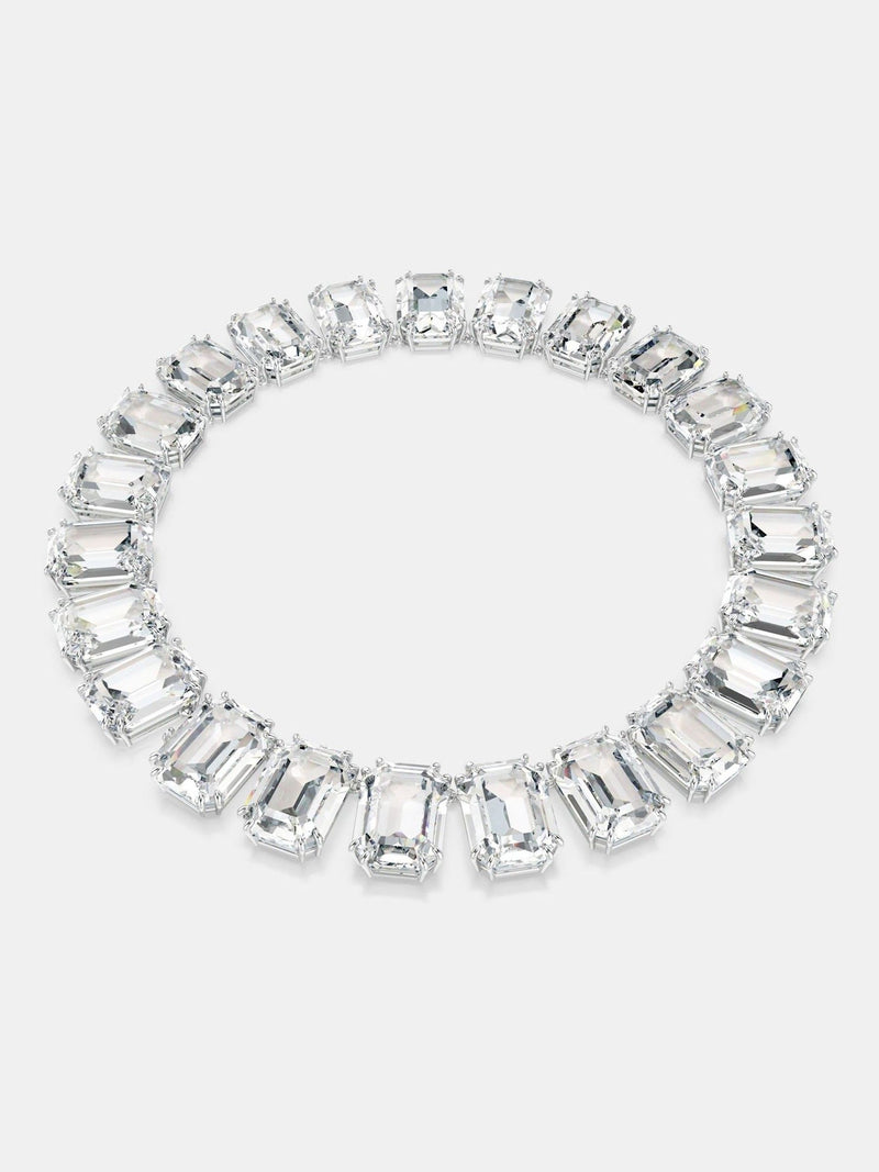 Swarovski White Rhodium Plated Crystal Tennis Necklace (British brand)