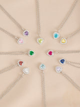 Next Sterling Silver Birthstone Heart Pendant Necklace- Buy online at McGrocer