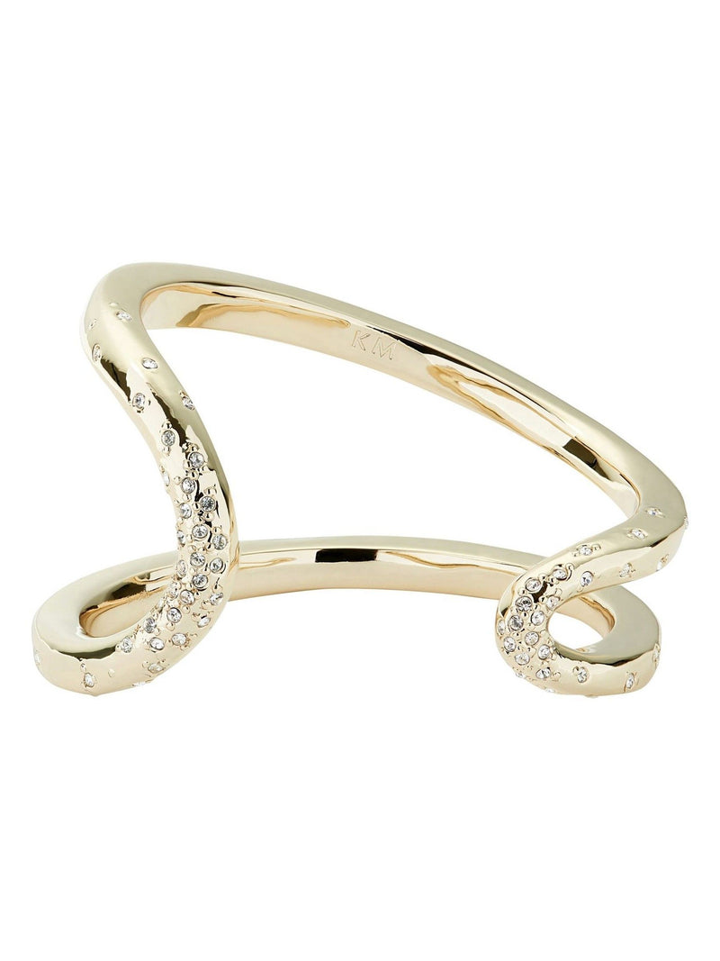 Karen Millen Gold Tone Crystal Sprinkle Loop Cuff Bracelet, UK version