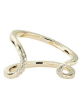Karen Millen Gold Tone Crystal Sprinkle Loop Cuff Bracelet, UK version