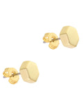 Karen Millen gold tone mosaic stud earrings 0.7cm, imported from the UK