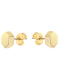 Karen Millen gold tone mosaic stud earrings 0.7cm, imported from the UK