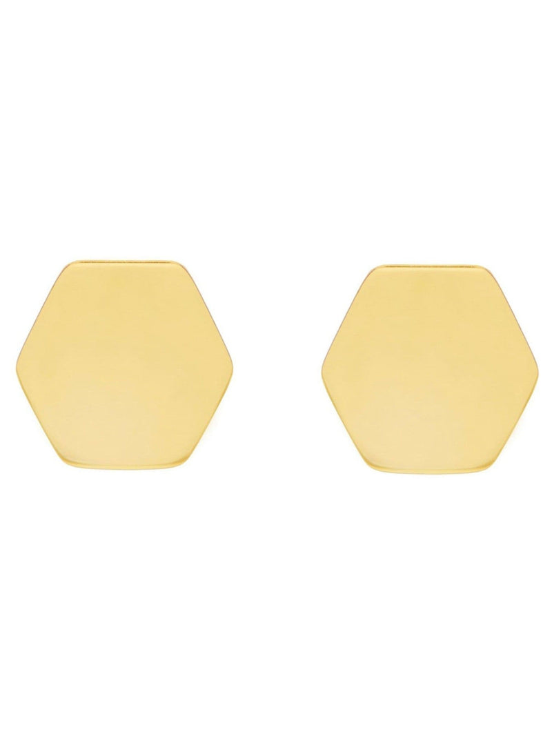 Karen Millen gold tone mosaic stud earrings 0.7cm, imported from the UK