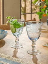 Next Blue Alice Etched Wine Glasses, Set of 2- Buy online at McGrocer