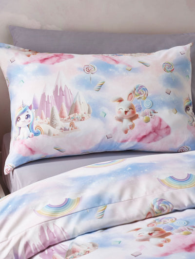 Next Catherine Lansfield Pink Candy Unicorn So Soft Non-Iron Duvet Cover Set- Buy online at McGrocer