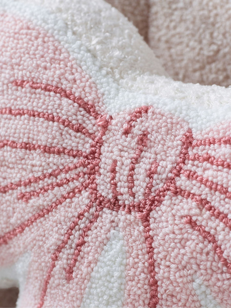 Catherine Lansfield pink bow boucle cushion 43x45cm - British product