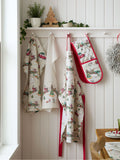 Catherine Lansfield Natural Christmas Town Cotton Kitchen Double Oven Gloves
