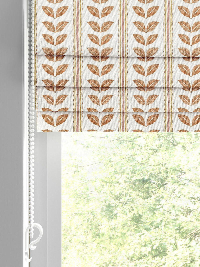 Orange Liber roman blind in 100% cotton, imported from the UK