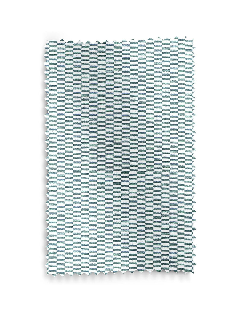 Blue Abaci geometric roman blind made to measure, UK version