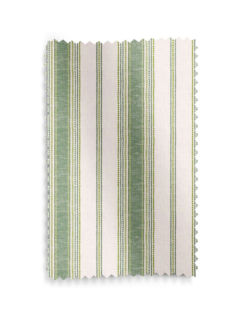 Green Balthica striped roman blind, imported from the UK