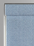 Blue Rhembo geometric jacquard roman blind, UK version