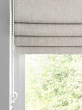 Grey knit roman blind herringbone pattern recycled polyester, imported from the UK