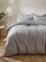 Martex Ice Blue Touch of Linen Duvet Cover and Pillowcase Set