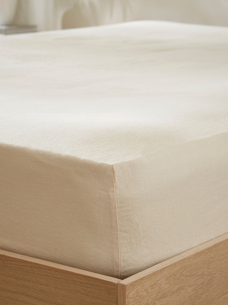 Martex Creamy Almond fitted bed sheet, imported from the UK