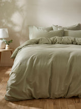Next Martex Pistachio Green Touch of Linen Duvet Cover Set- Buy online at McGrocer