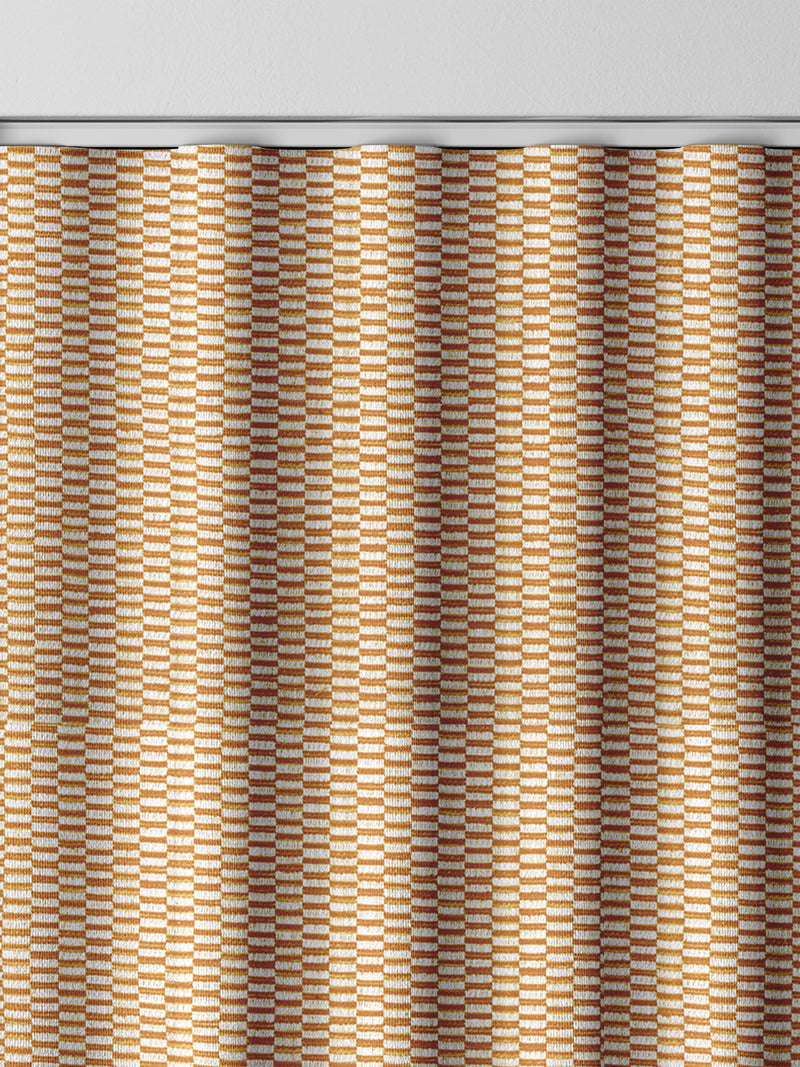 Orange Abaci geometric jacquard curtains made to measure, imported from the UK