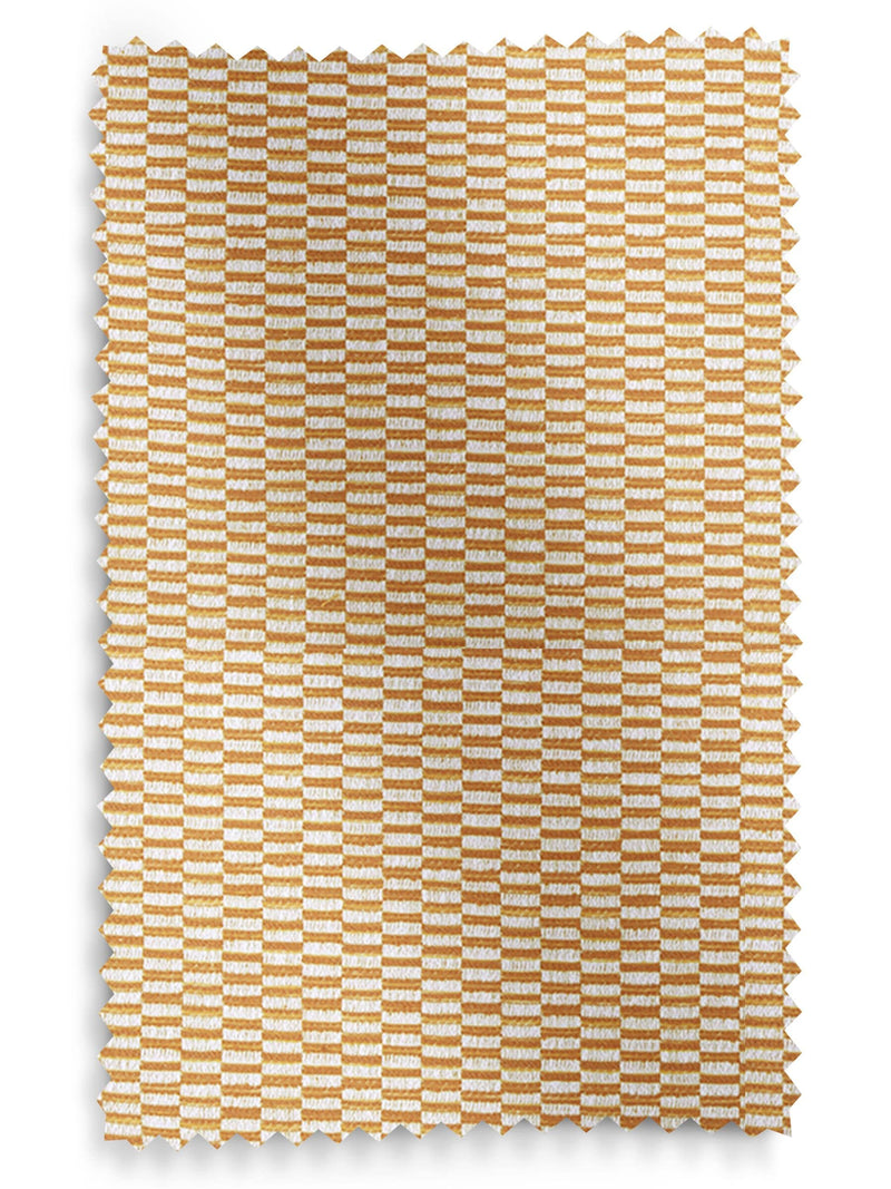 Orange Abaci geometric jacquard curtains made to measure, imported from the UK