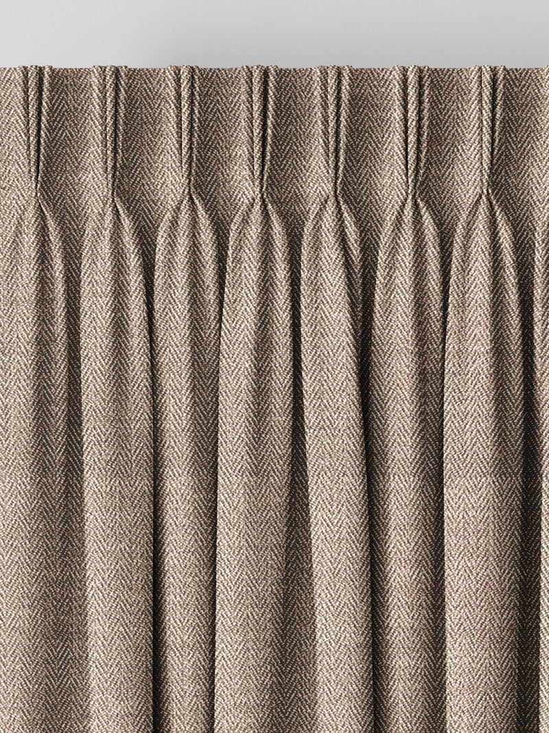 Natural knit made to measure herringbone curtains UK version