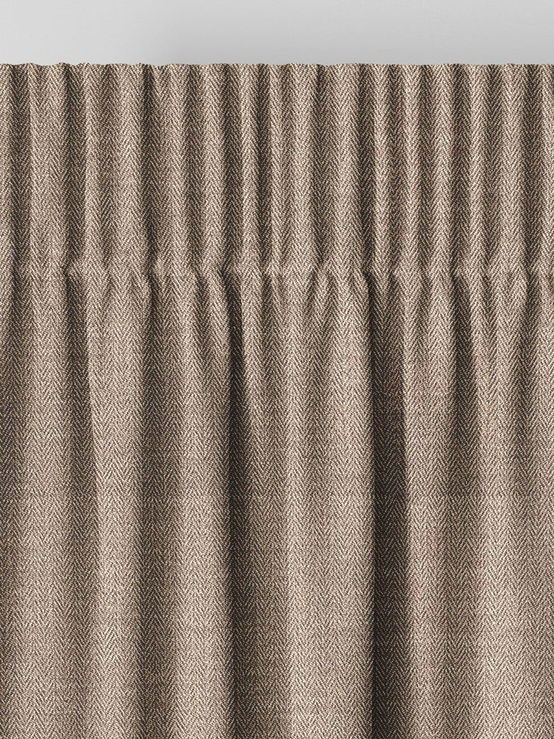 Natural knit made to measure herringbone curtains UK version