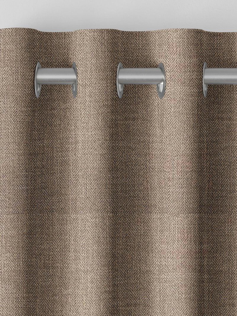 Natural knit made to measure herringbone curtains UK version