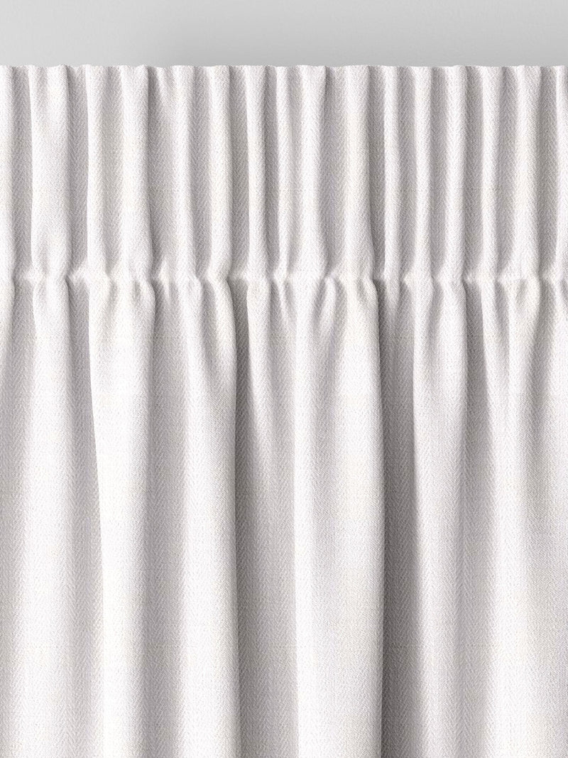 White herringbone curtains made to measure - British product
