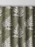 Midori green floral jacquard curtains - British product