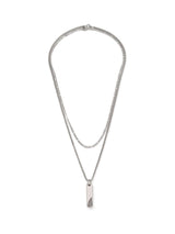Next Silver Tone Stainless Steel Bar Pendant Multirow Necklace- Buy online at McGrocer