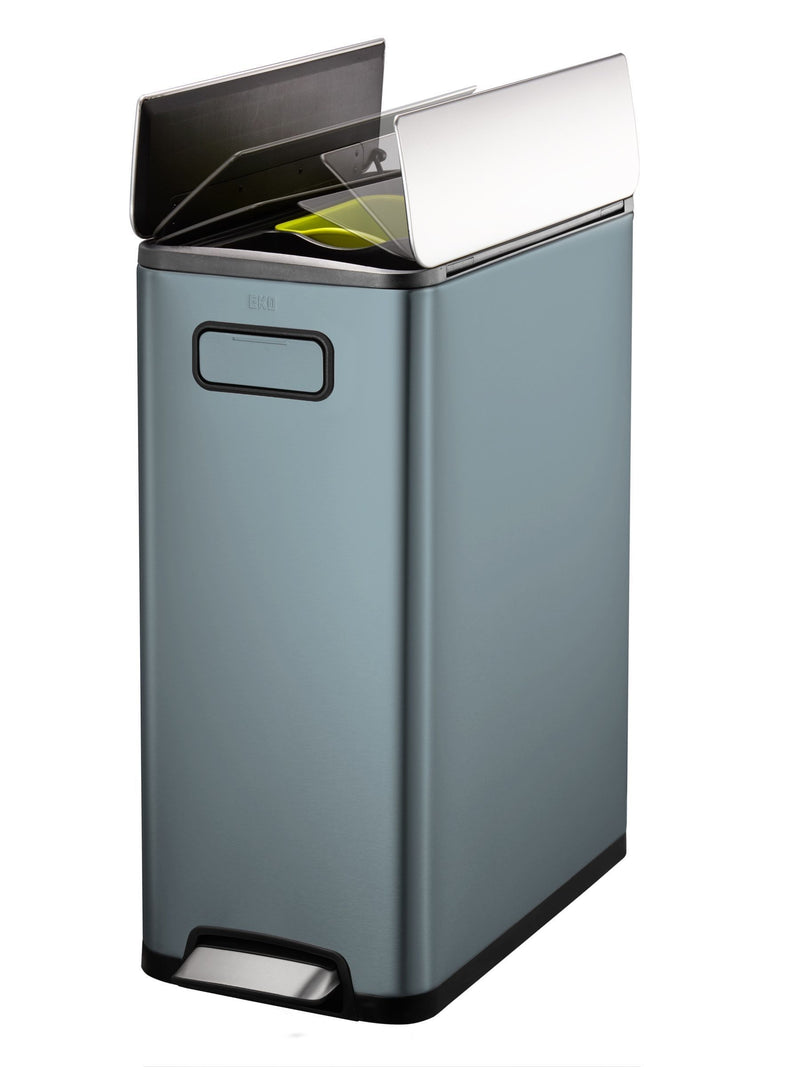 Eko Titanium Blue Ecofly stainless steel bin 20L (British brand)