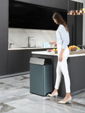 Eko Titanium Blue Ecofly stainless steel bin 20L (British brand)