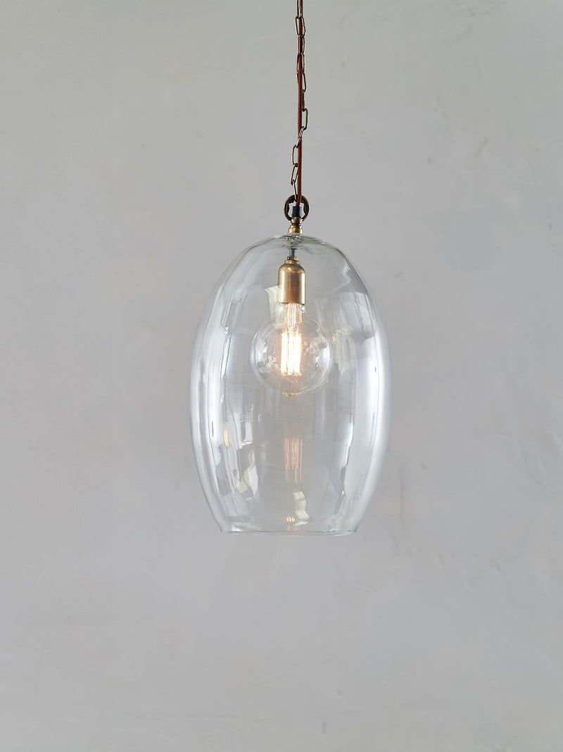 Nkuku Otoro clear glass pendant light - British product