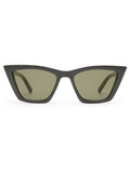 Le Specs Black Velodrome cat-eye sunglasses with khaki lenses, UK version