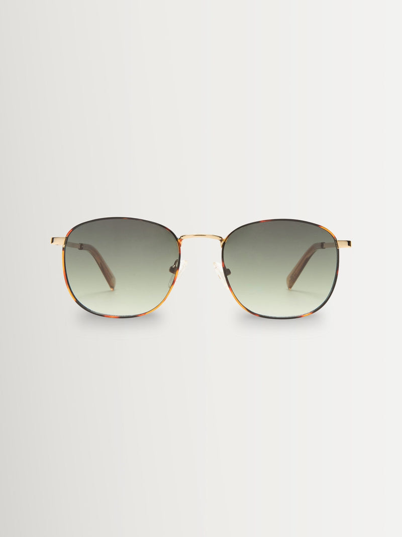 Le Specs Neptune Deux sunglasses gold frame khaki lenses - British product