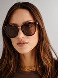 Le Specs Caliente cat-eye sunglasses black and gold frame - British product