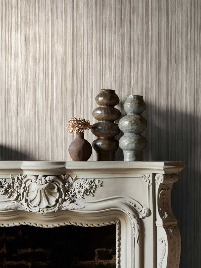 Abigail Ahern Deep Greige Linear Luxe wallpaper sample A4 - British product