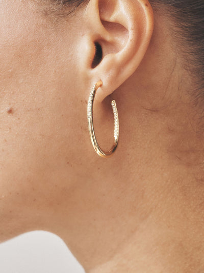 Next Gold Tone Sparkle Detail Hoop Earrings- Buy online at McGrocer