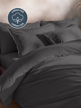 Next Silentnight Charcoal Cotton Rich T180 Washed Duvet Set- Buy online at McGrocer