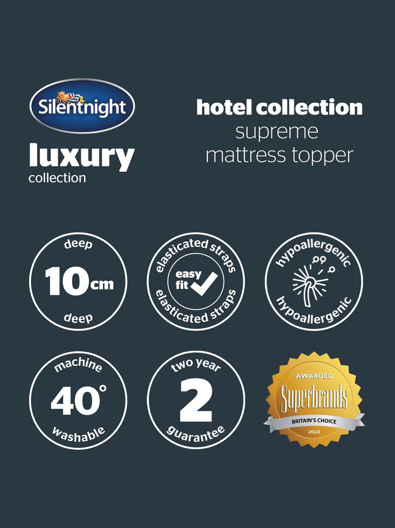 Silentnight White mattress topper 10cm (British brand)