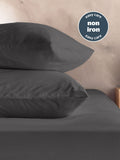 Silentnight charcoal cotton rich T180 washed fitted sheet (British brand)